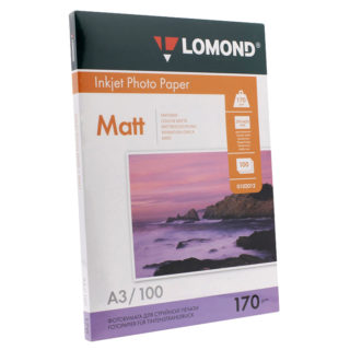 Фотобумага Lomond двусторонняя матовая A3, 170г/м2, 100л., артикул 0102012