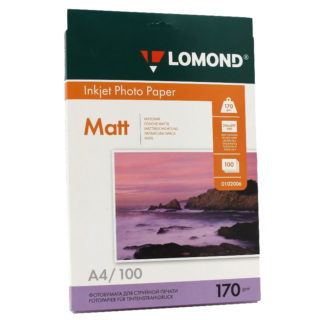 Фотобумага Lomond двусторонняя мат. A4, 170г/м2, 100л (0102006)