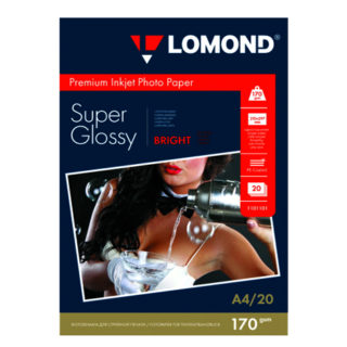 Фотобумага Lomond суперглянцевая А4, 170г/м2, 20л (1101101)