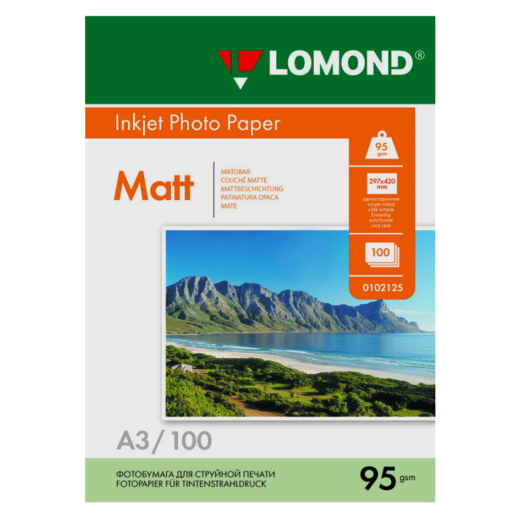 Фотобумага Lomond матовая A3, 95г/м2, 100л (0102129)