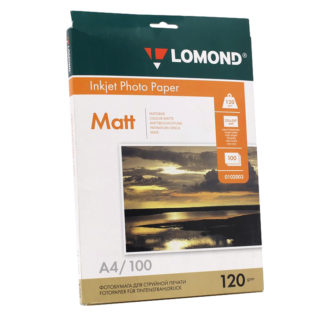 Фотобумага Lomond матовая A4, 120г/м2, 100л (0102003)
