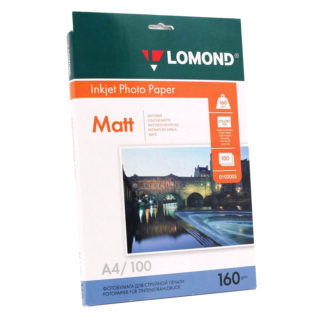 Фотобумага Lomond матовая A4, 160г/м2, 100л (0102005)
