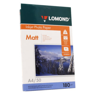 Фотобумага Lomond матовая A4, 180г/м2, 50л (0102014)