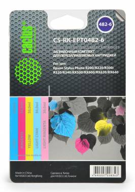 Заправочный комплект для ПЗК Cactus CS-RK-EPT0482-6 многоцветный 20мл для Epson St R200