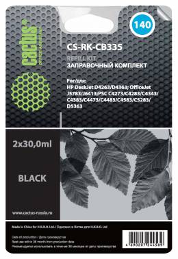 Заправочный набор Cactus CS-RK-CB335 черный HP DeskJet D4263, D4363; OfficeJet J5783, J6413 (2*30ml), артикул 845673