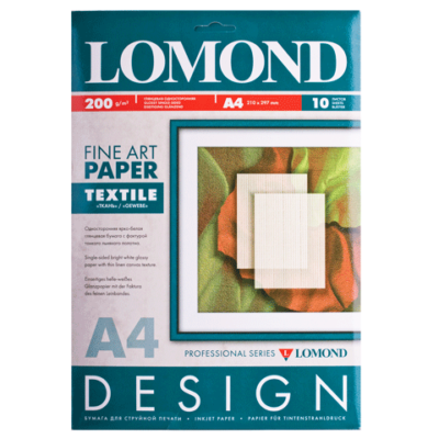 Фотобумага Lomond глянцевая, с фактурой ткань, A4, 10л (0920041)