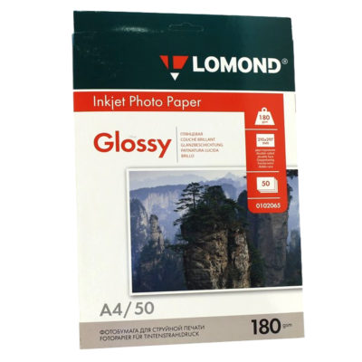 Фотобумага Lomond двухсторонняя глянцевая-глянцевая A4, 180г/м2, 50л (0102065)