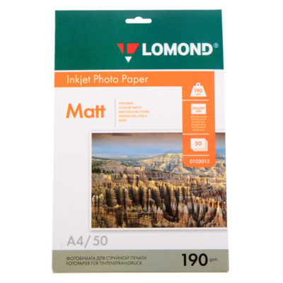 Фотобумага Lomond двусторонняя матовая A4, 190г/м2, 50л (0102015)
