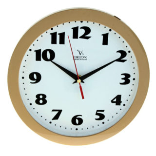 Часы настенные классические круглые светло-коричневые 197129