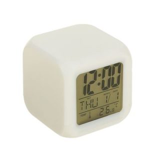 Часы-будильник LuazON LB-03, дата, температура, пластиковый корпус, белые (137977)