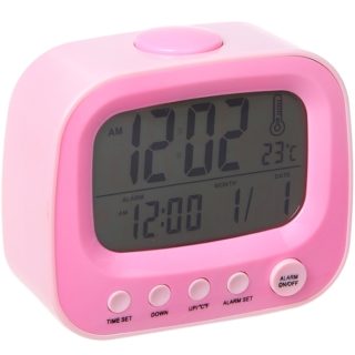 Часы-будильник "Телевизор", розовый (184541)