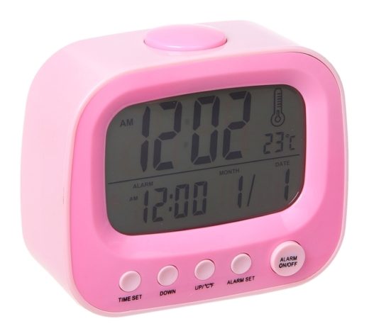 Часы-будильник "Телевизор", розовый (184541)