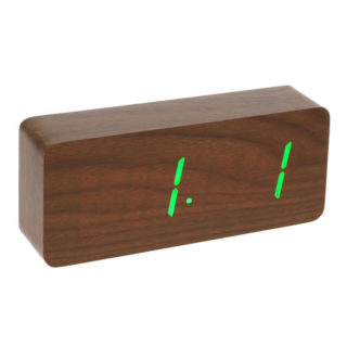 Часы-будильник настольный электронный прямоугольный, цвет венге, цифры зелёные, от сети, 21 х 5 х 9 см (2307081)