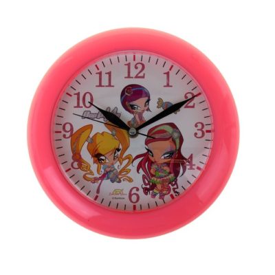 Часы настенные круглые «Поп Пикси», детские, цвет фуксия (780517)