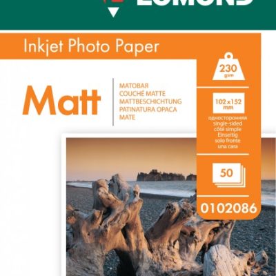 Фотобумага Lomond односторонняя матовая 4"x 6" (102х152 мм), 230гм2, 50л (0102086)